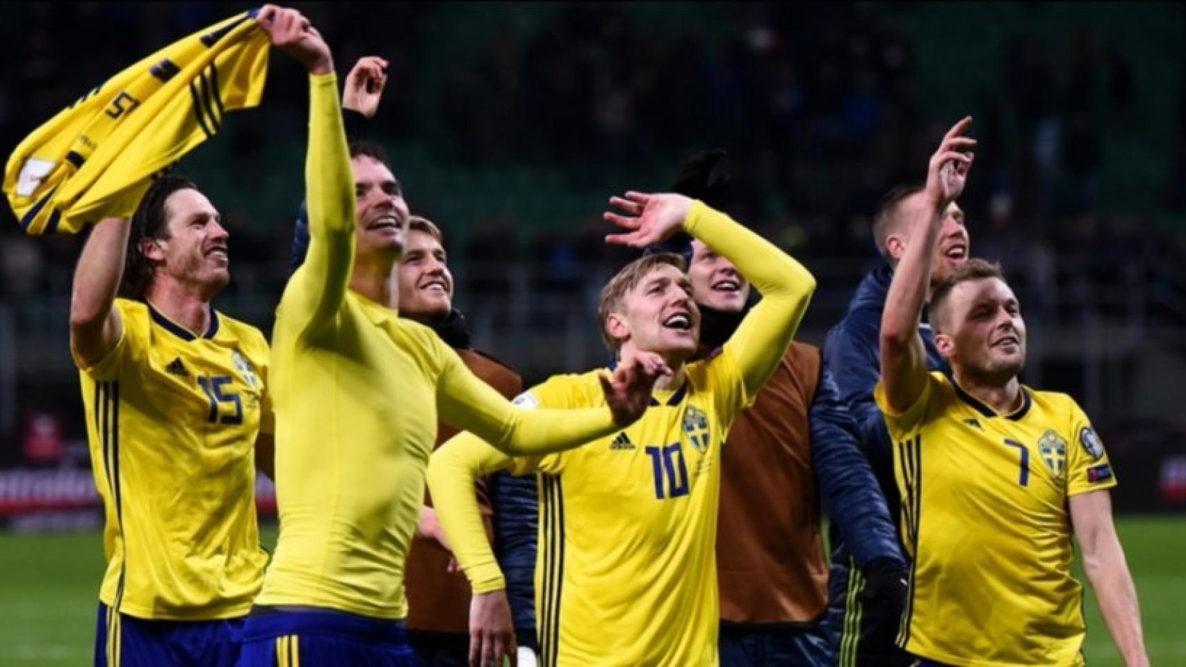 Suecia celebra la clasificación para el Mundial. Foto: uefa.com