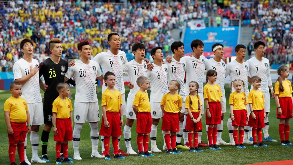 Alineación de Corea del Sur ante Suecia en el Mundial.