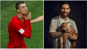 La celebración de Cristiano contra Messi