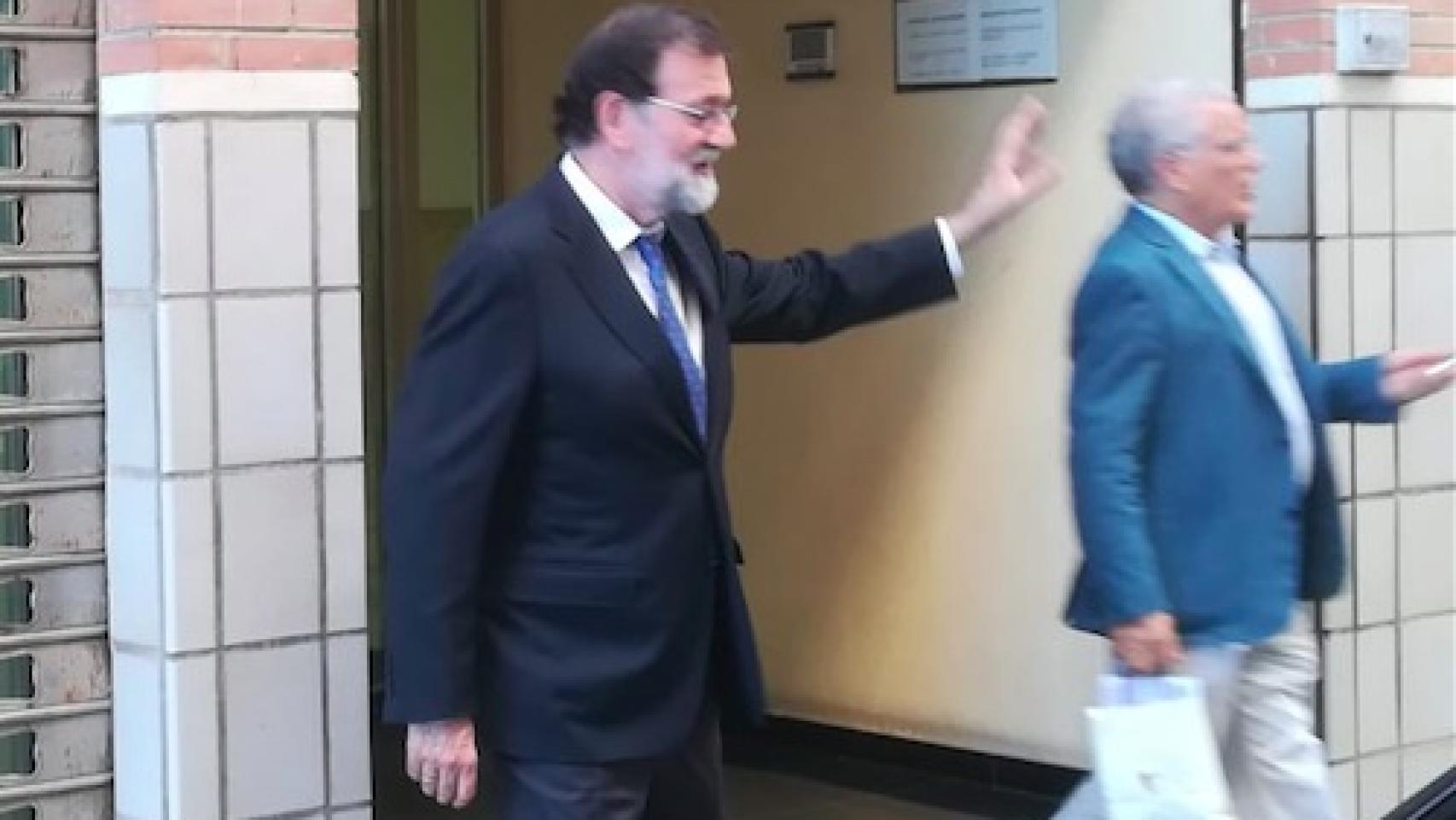 Mariano Rajoy junto a Francisco Riquelme, hoy en Santa Pola.