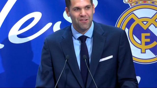 Felipe Reyes durante la recepción en el Ayuntamiento de Madrid