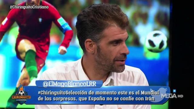 Óscar Pereiro en El Chiringuito. Foto: Twitter (@elchiringuitotv)