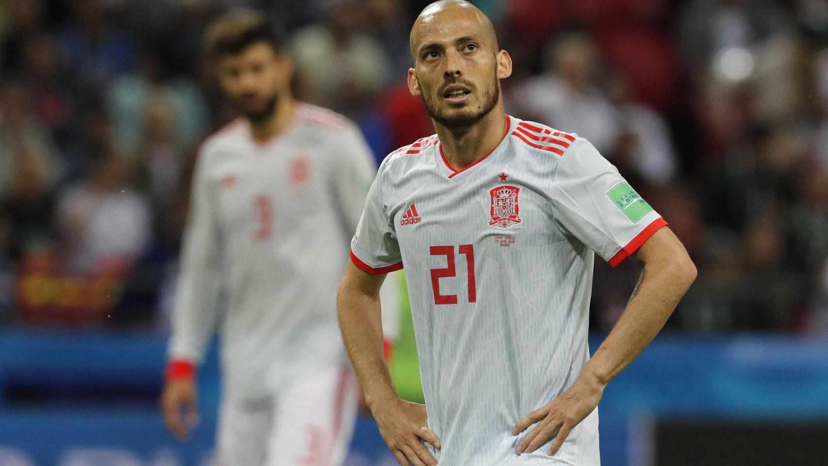 David Silva, durante el encuentro de España contra Irán en KAzan.