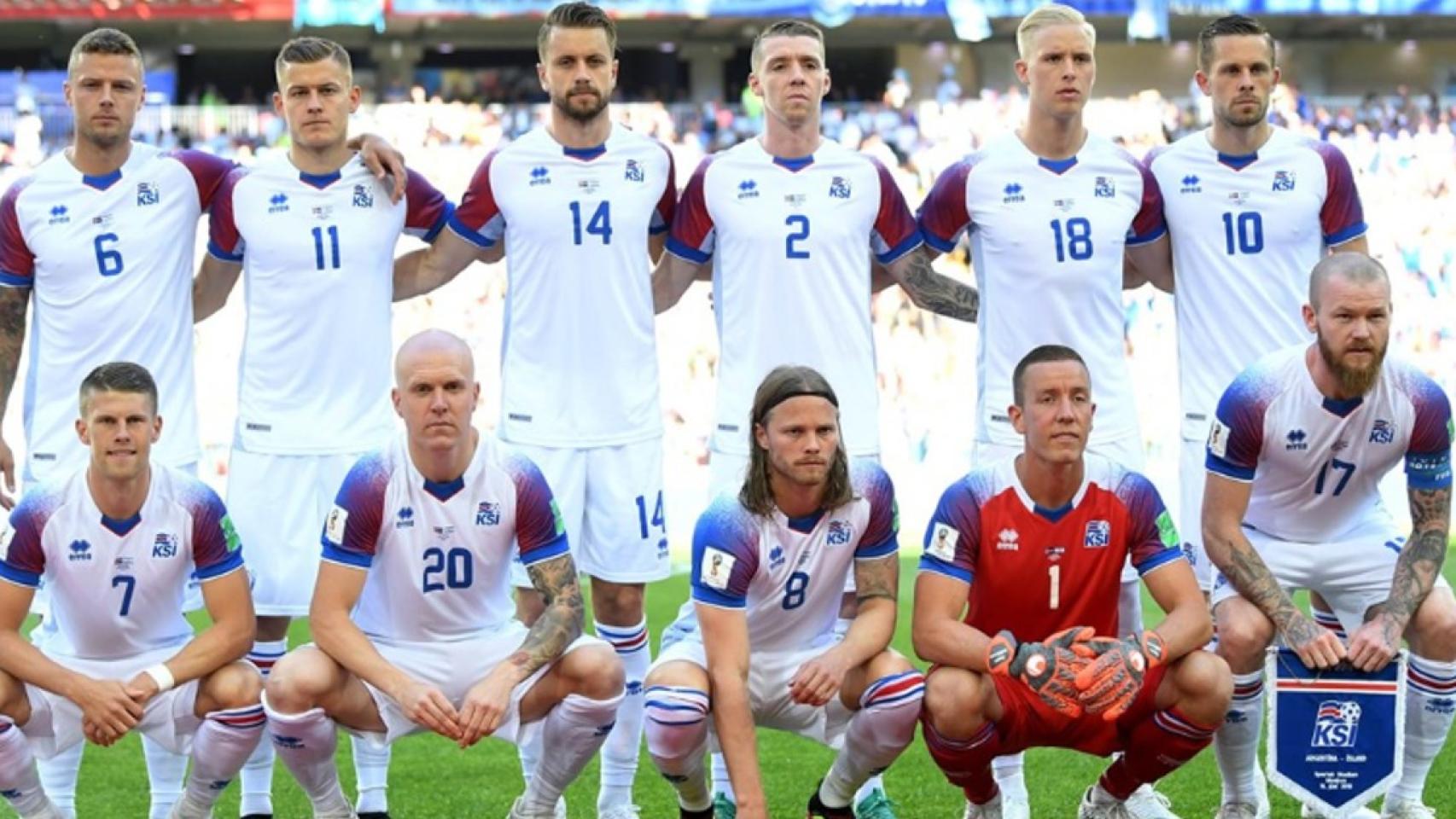 El once de Islandia ante Argentina. Foto: ksi.is