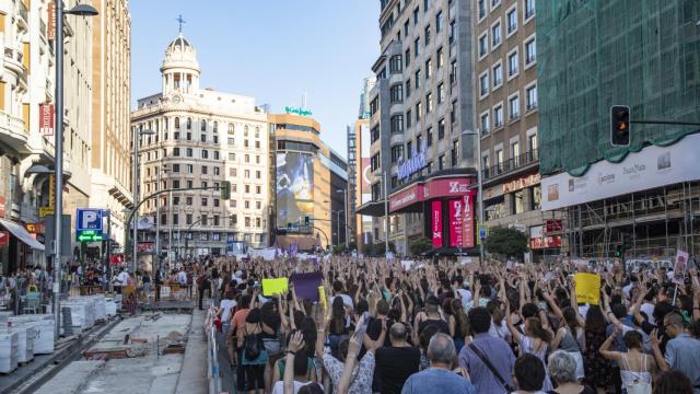 Manifestación en Madrid contra la puesta en libertad de 'La Manada'.