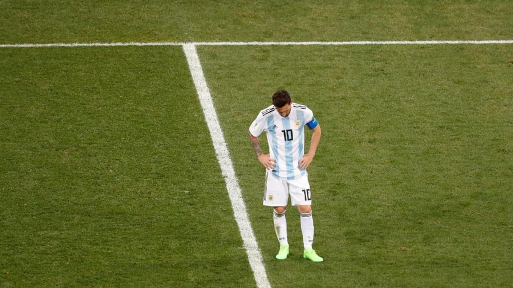 Leo Messi tras el segundo gol de Croacia.