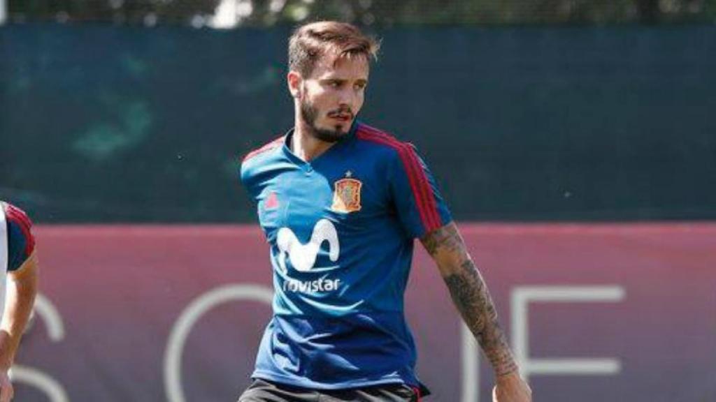 Saúl durante un entrenamiento de España. Foto: Facebook (@sefutbol).