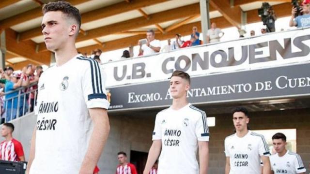 El Juvenil A luce una camiseta de apoyo a Gelabert en la final contra el Atlético