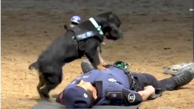 Poncho realizando la maniobra en el vídeo que colgó la policía.