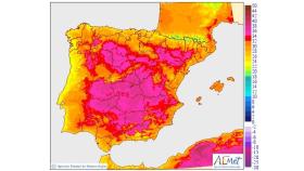 Temperaturas máximas a 25/06/2018.