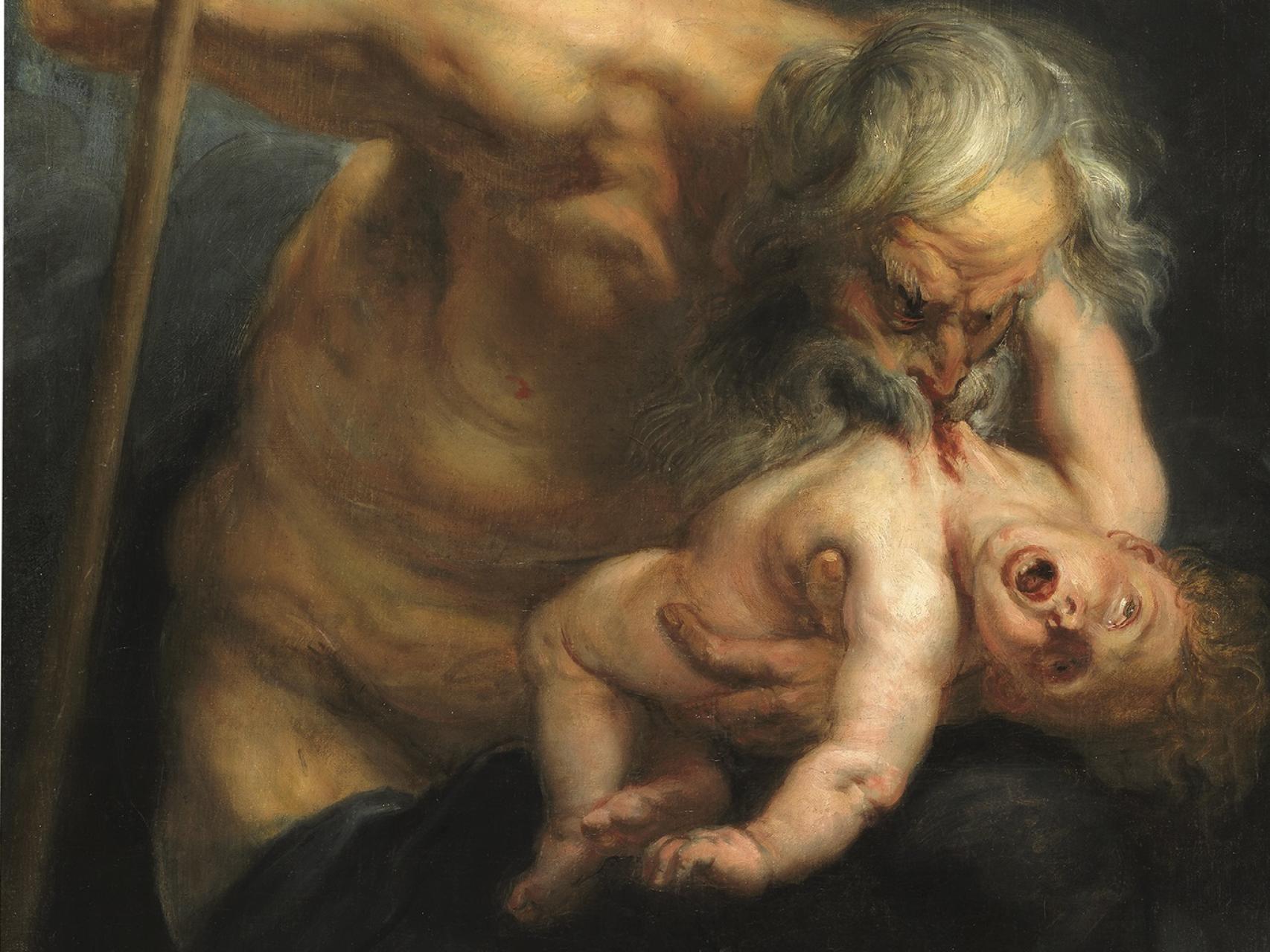 Fragmento del Saturno devorando a su hijo, de Rubens.