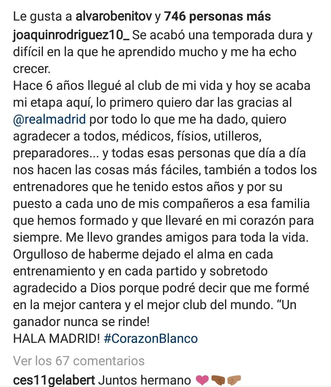 Mensaje de Rodríguez