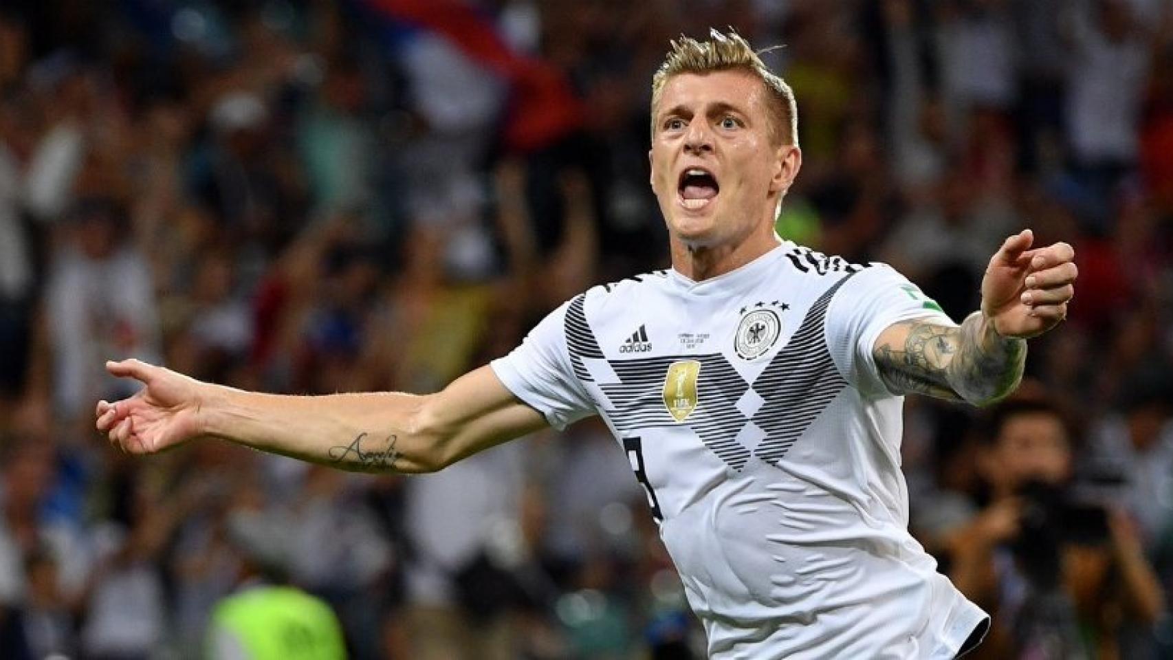 Kroos celebrando un gol con Alemania. Foto: Twitter (@DFB_team).