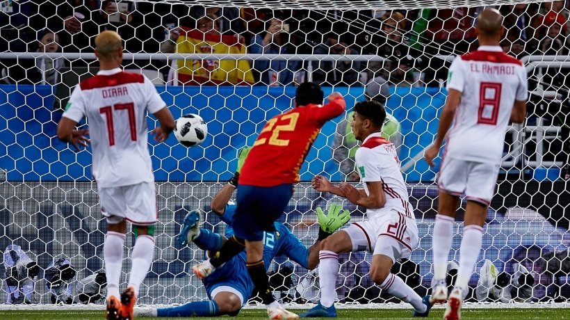 Isco anota con España ante Marruecos. Foto: Twitter (@sefutbol).