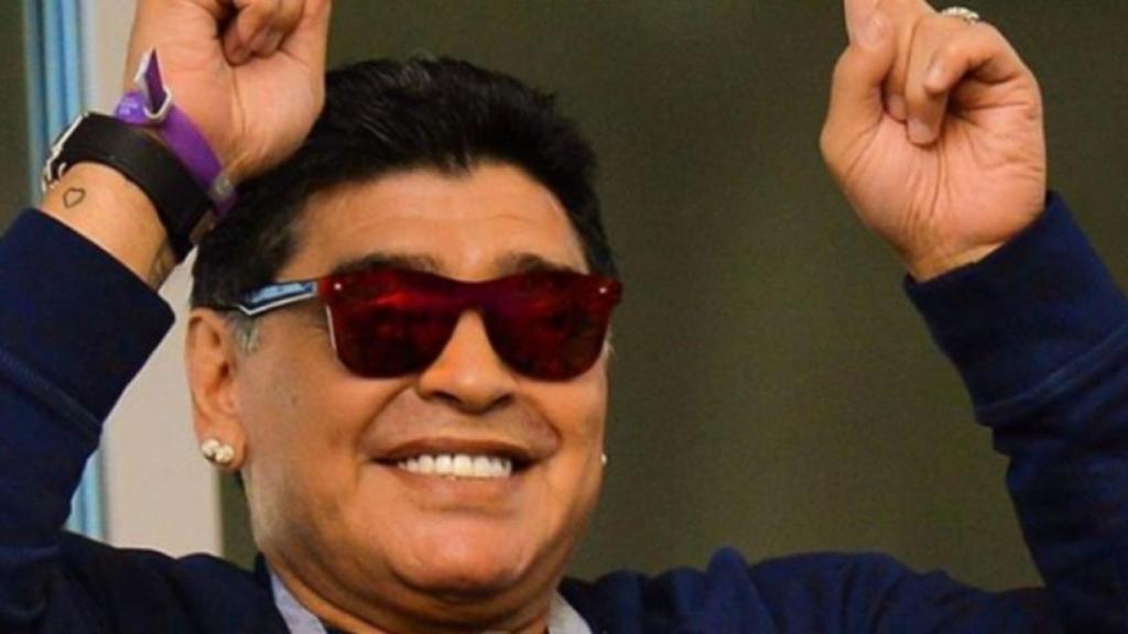 Maradona celebra durante un partido de la selección argentina. Foto: Instagram (@Maradona)