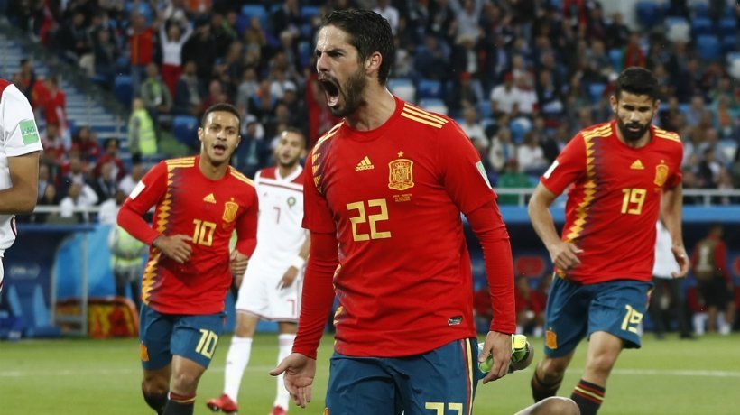 Isco celebra su gol con España. Foto: www.sefutbol.com