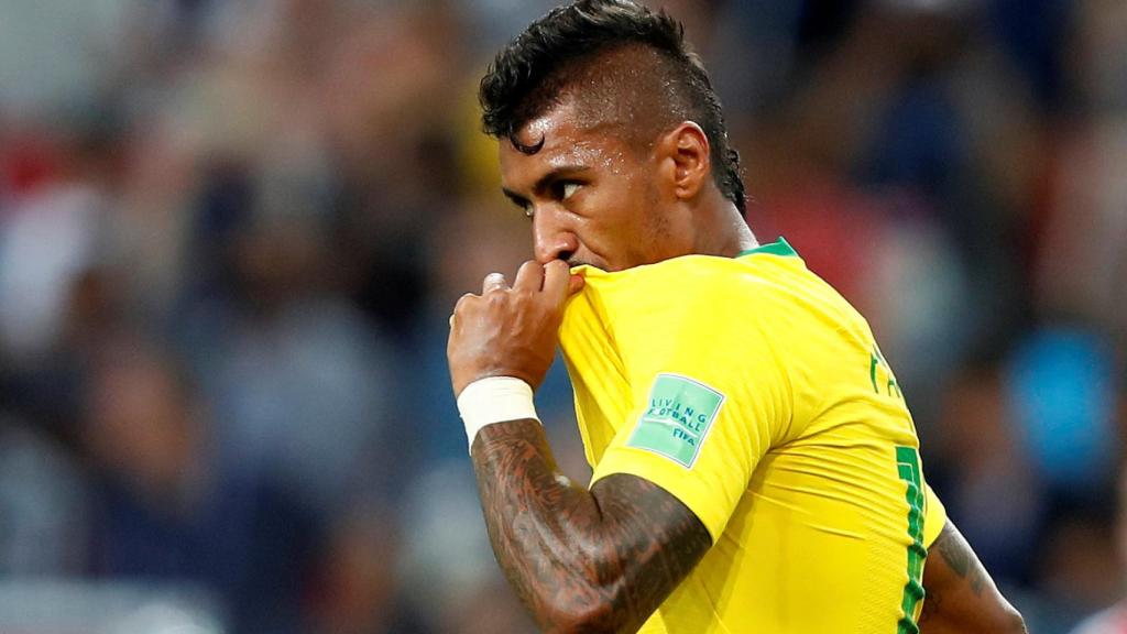 Paulinho, autor del primer gol de Brasil.