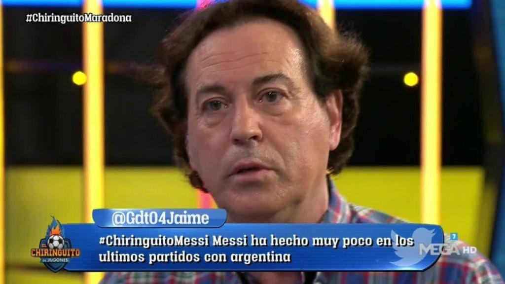 Pipi Estrada en El Chiringuito. Foto: Twitter (@elchiringuitotv)