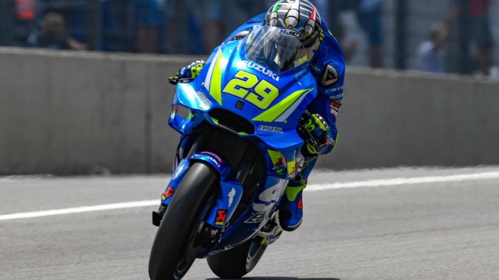 Iannone pilota su Suzuki GSX-RR, en el circuito de Las Américas de Austin.