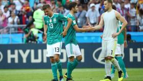 Jugadores de Alemania tras caer en el Mundial.