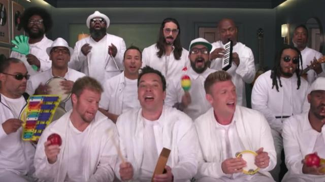 Los Backstreet Boys en el programa de Jimmy Fallon.