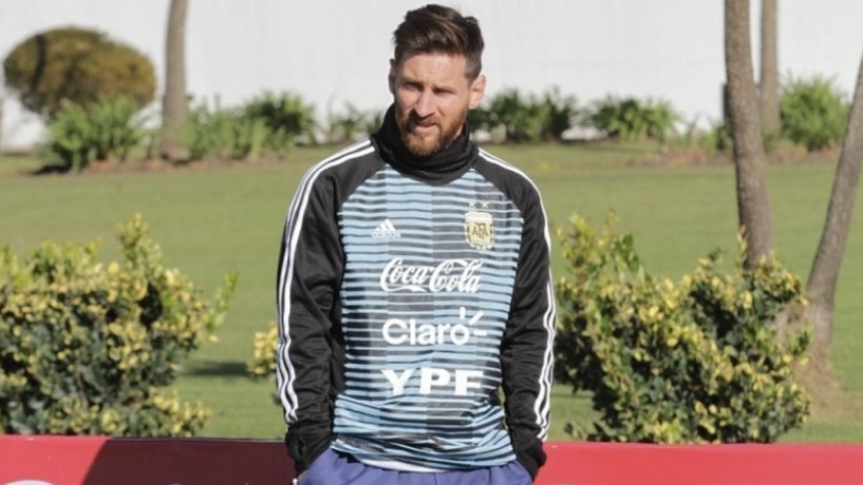 Messi, con Argentina. Foto: afa.com.ar