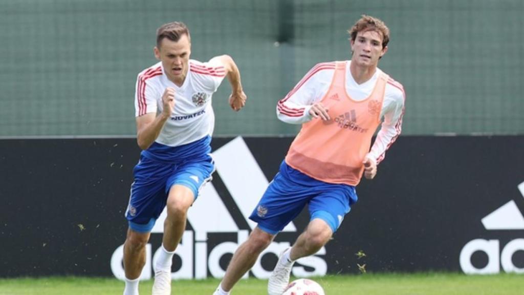 Denis Cheryshev, durante un entrenamiento. Foto: rfs.ru