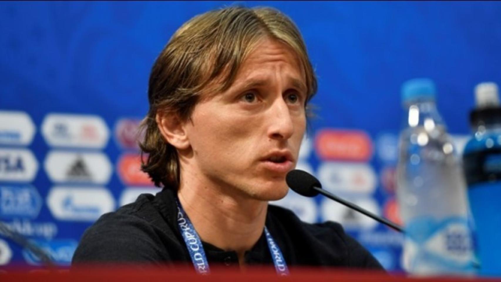 Modric durante la rueda de prensa. Foto: hns-cff.hr