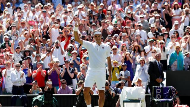 Roger Federer en Wimbledon.