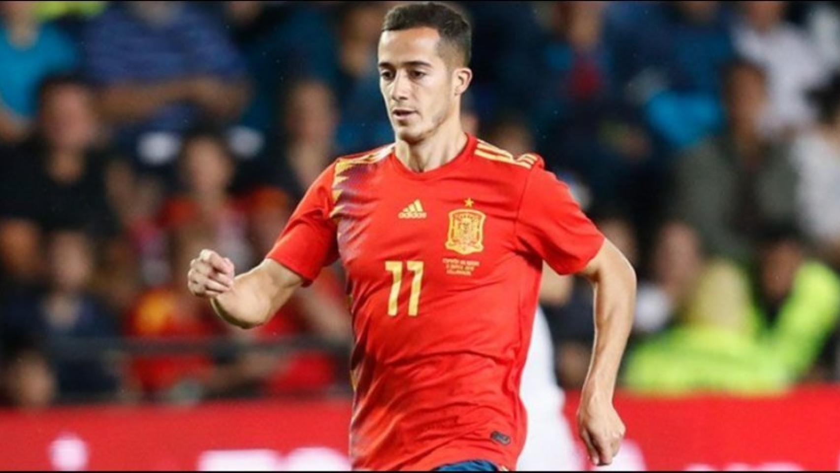 Lucas Vázquez, en un partido de la Selección