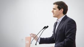 Albert Rivera, durante la rueda de prensa posterior la Comité de su partido.