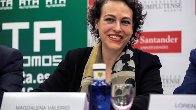 La ministra de Trabajo, Magdalena Valerio, durante el curso 'Nuevos retos para autónomos y emprendedores'.