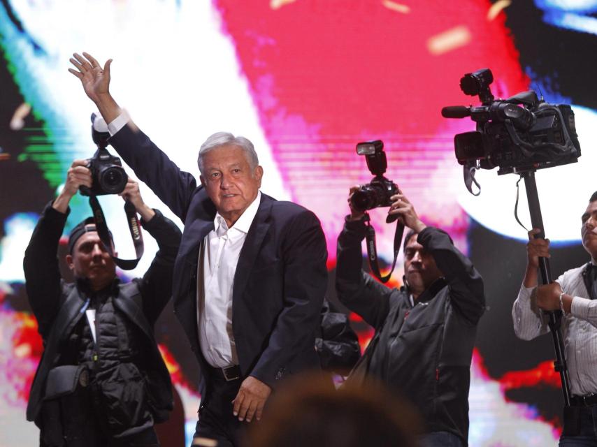 AMLO tras su victoria en las elecciones.