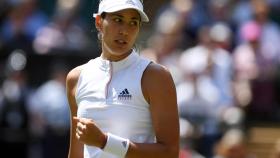 Muguruza, en su estreno en Wimbledon.