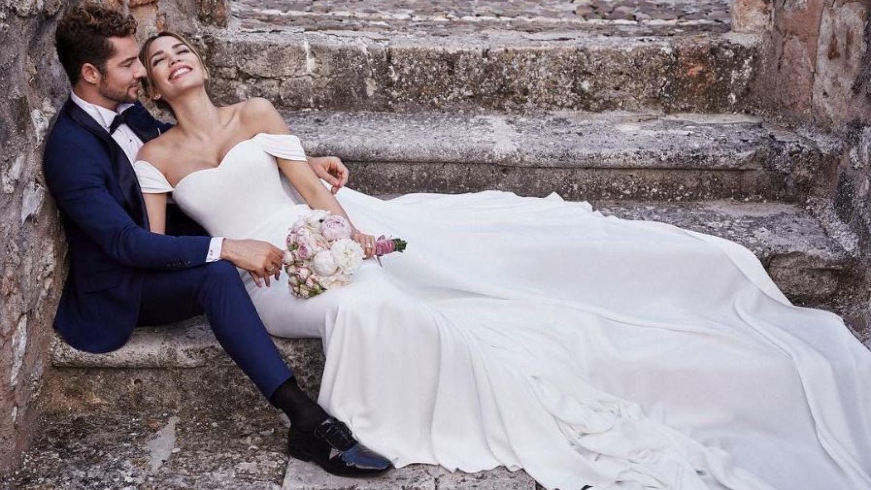 David Bisbal y Rosanna Zanetti el día de su boda.