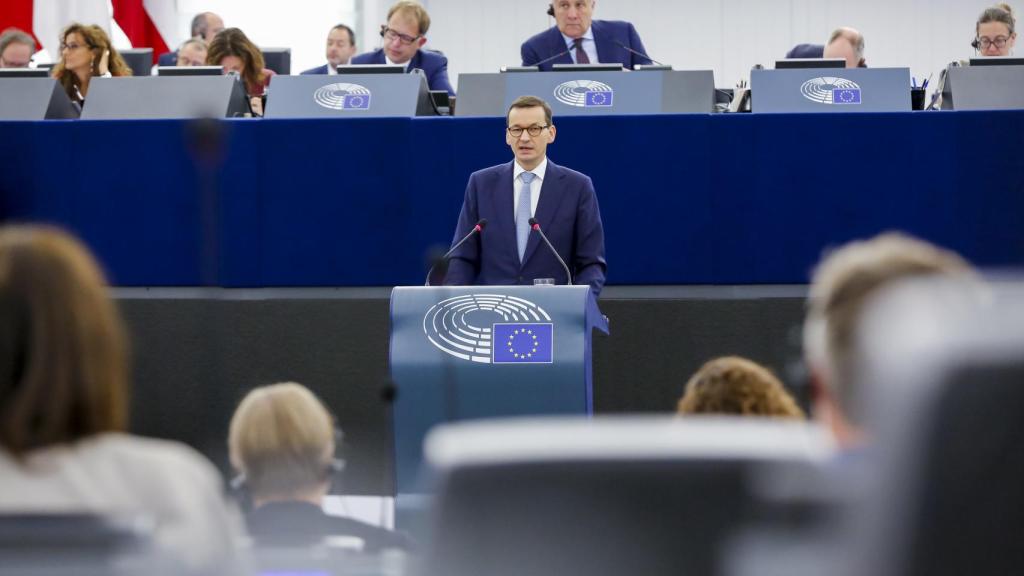 El primer ministro polaco, durante el debate en la Eurocámara