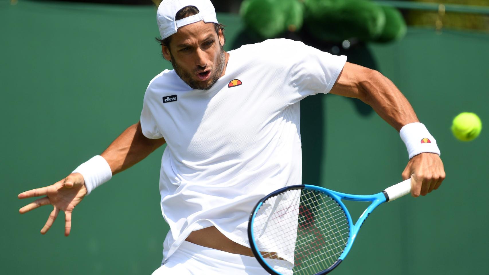 López, en su partido de primera ronda de Wimbledon.