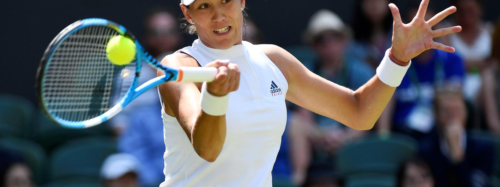 Garbiñe Muguruza en primera ronda de Wimbledon.