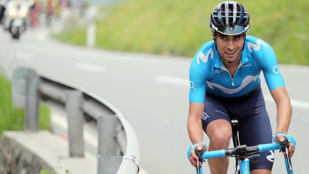 Mikel Landa durante su primera temporada en Movistar.