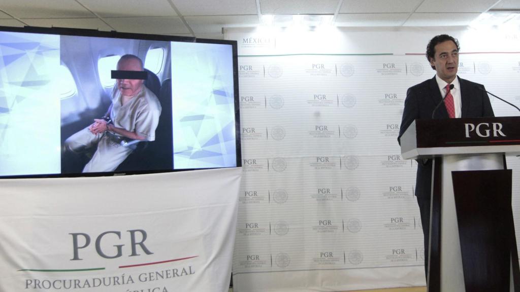 Alberto Elías Beltrán, encargado del despacho de la Procuraduría General de la República, en una conferencia de prensa hoy.