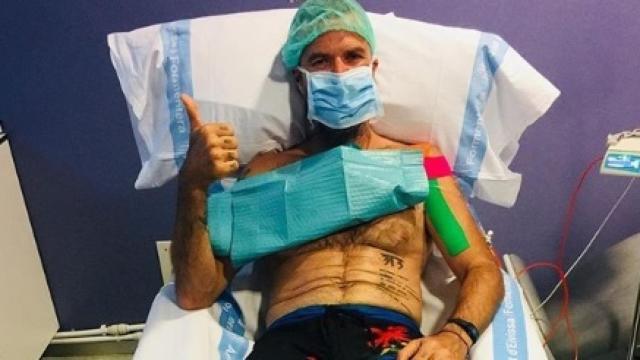 Pau Donés en su última sesión de quimioterapia.