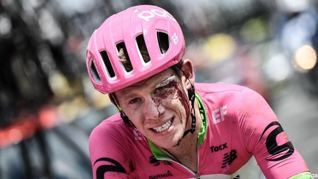 Lawson Craddock durante la primera etapa del Tour de Francia