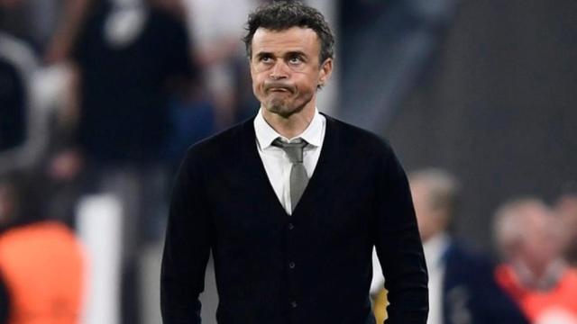 Luis Enrique, durante un partido con el Barcelona.