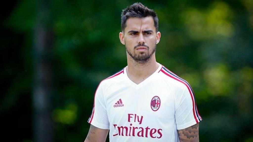 Suso en la concentración del Milan. Foto: acmilan.com