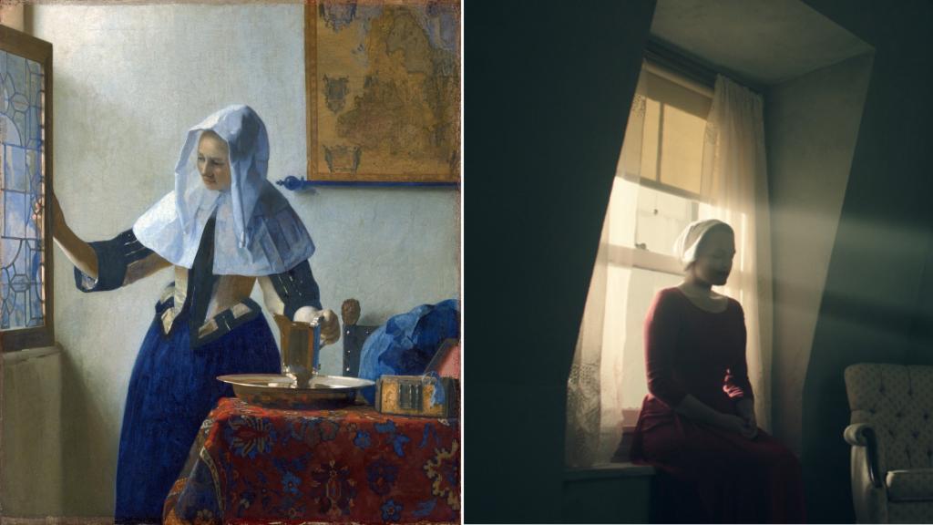 Mujer con una jarra de agua (1662), de Vermeer.