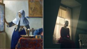 Mujer con una jarra de agua (1662), de Vermeer.