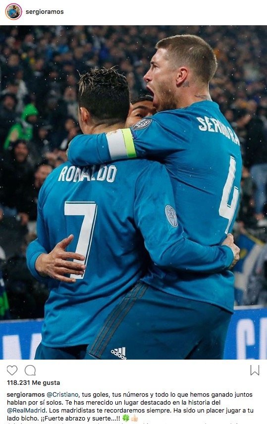 Los mensajes de los jugadores del Madrid a Cristiano