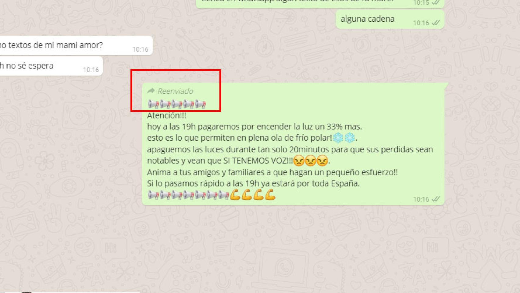 mensaje reenviado whatsapp destacada