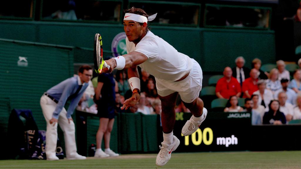 Nadal, durante el partido contra del Potro.