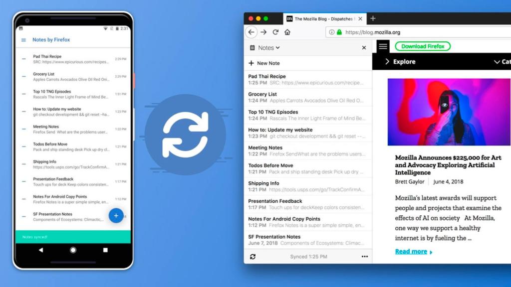La nueva aplicación de notas de Firefox se sincroniza con tu ordenador